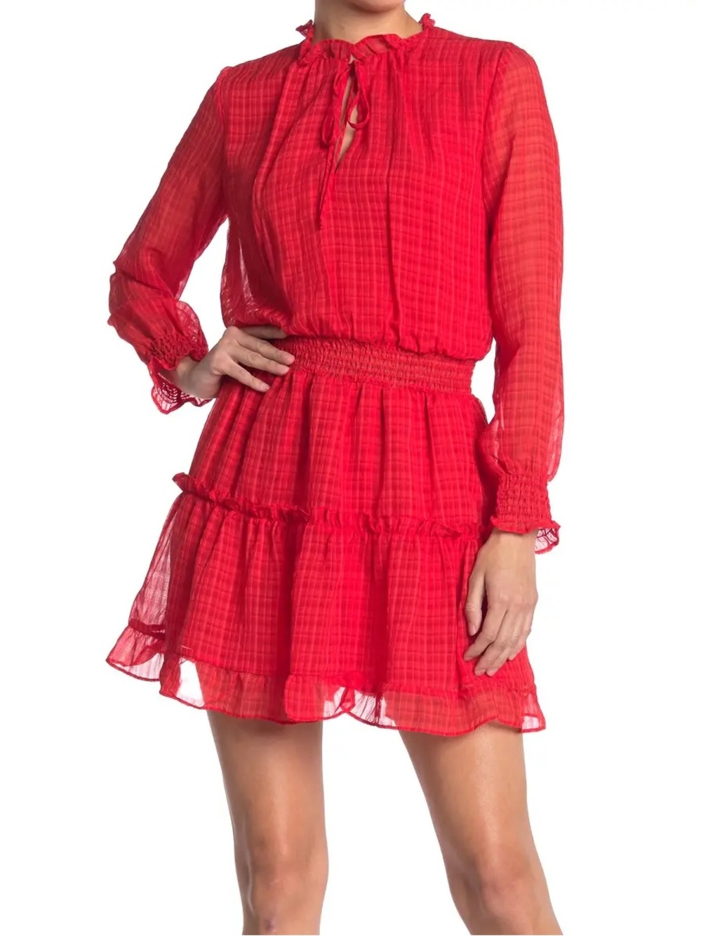 NSR Ruffle Trim Smocked Dress